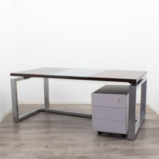 Mesa dirección con cajonera en wengué de 180cm 2