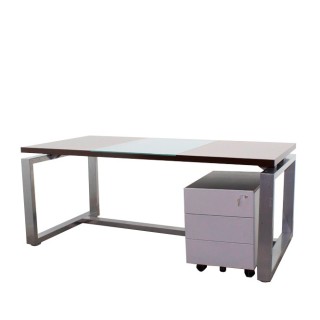 Mesa dirección con cajonera en wengué de 180cm