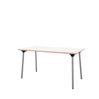 Mesa operativa patas plegables grises y tapa arena de 139,5cm