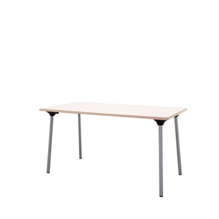 Mesa operativa patas plegables grises y tapa arena de 139,5cm