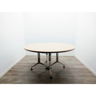 Mesa reunión redonda tapa en haya de 150cm 2