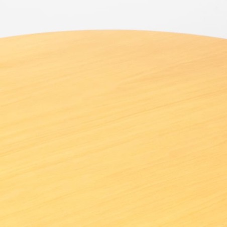 Mesa reunión redonda tapa en peral y base peana gris de 100cm
