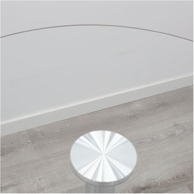 Mesa reunión redonda tapa cristal y base peana cromada de 80cm