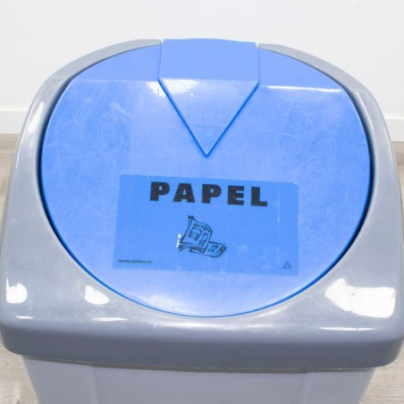 Papelera pvc con tapa de colores