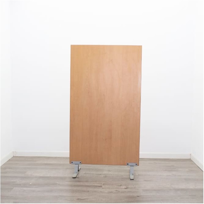 Biombo en cerezo con patas aluminizadas de 80cm
