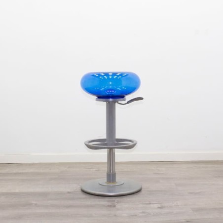 Taburete con elevación a gas en PVC traslucido