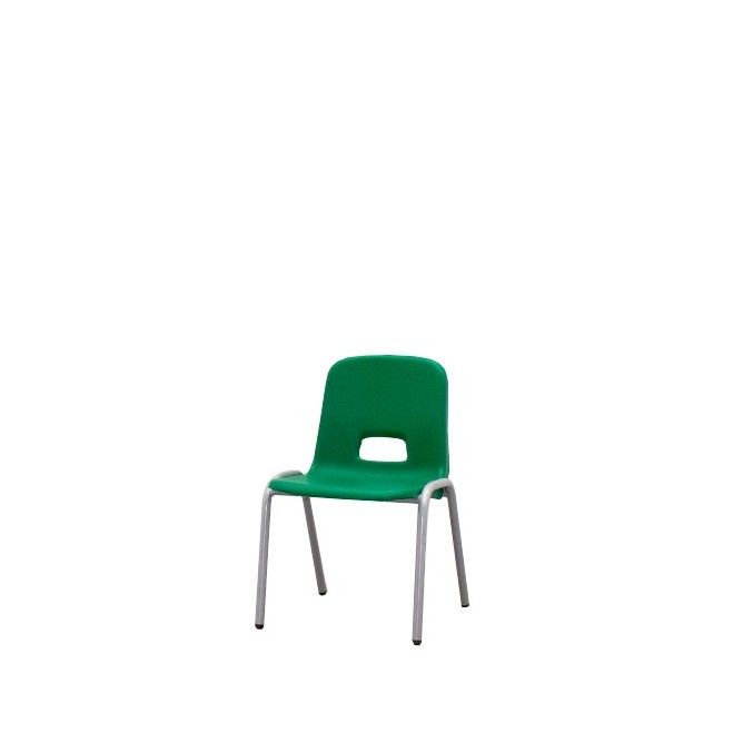 Silla escolar en polipropileno verde