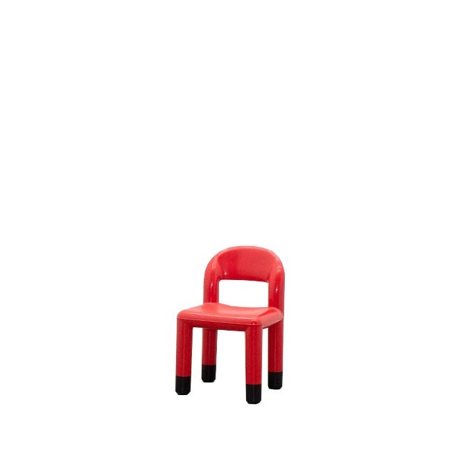 Silla escolar en polipropileno rojo