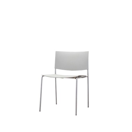 Silla colectividad con asiento y respaldo en PVC gris