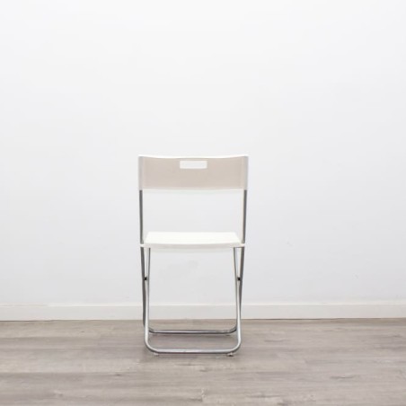 Silla colectividad plegable en PVC blanco