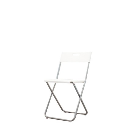Silla colectividad plegable en PVC blanco