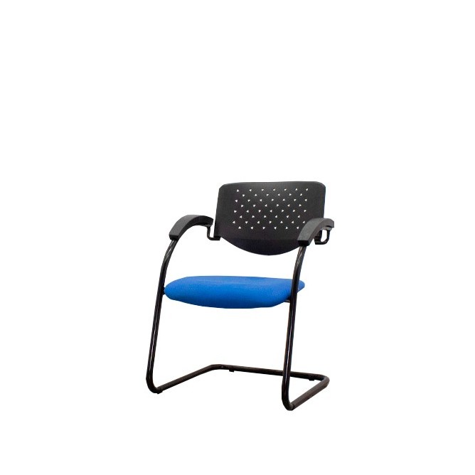 Silla confidente con base patín o negra y respaldo medio en PVC