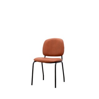 Silla confidente tapizada en napel marrón 4 patas