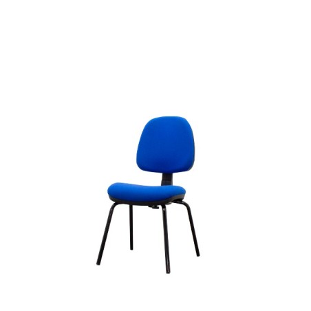Silla colectividad con asiento y respaldo tapizado azul