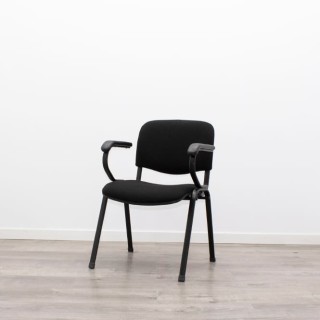 Silla confidente tapizado negro con base 4 patas 2