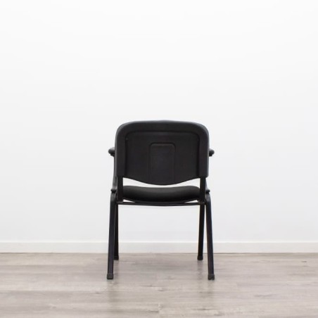 Silla confidente tapizado negro con base 4 patas