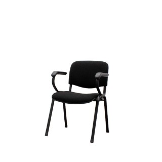 Silla confidente tapizado negro con base 4 patas