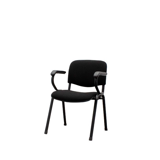 Silla confidente tapizado negro con base 4 patas