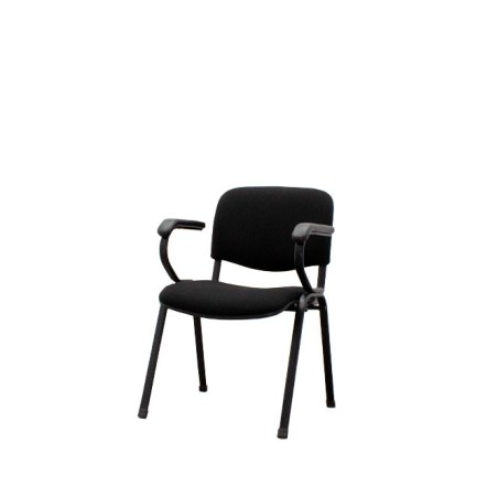 Silla confidente tapizado negro con base 4 patas