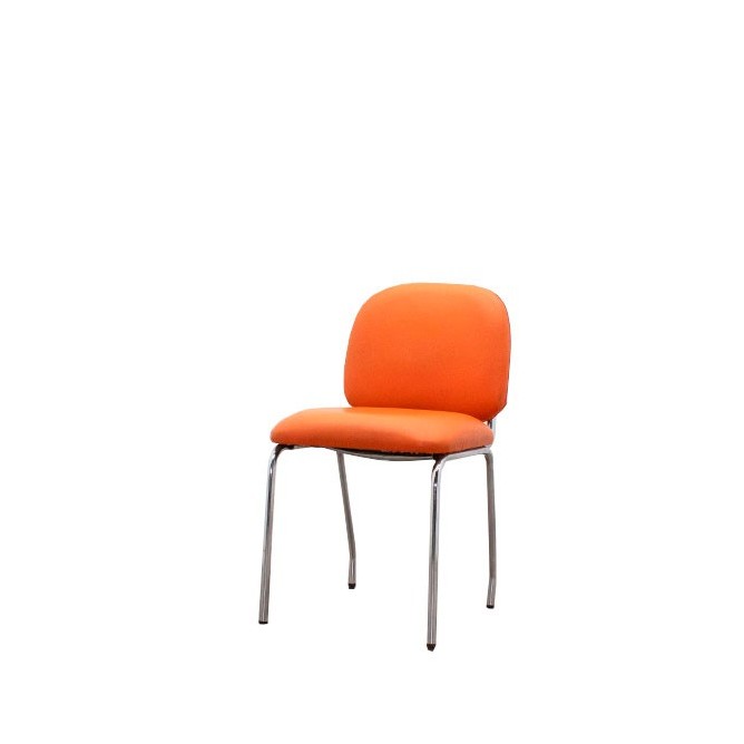 Silla confidente en napel naranja base 4 patas grises