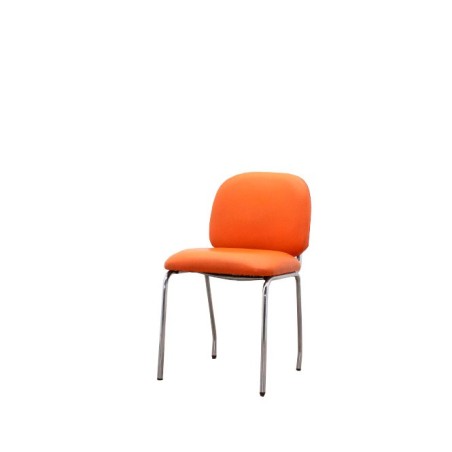 Silla confidente en napel naranja base 4 patas grises