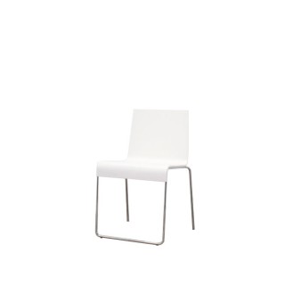 Silla confidente de madera blanca sin brazos