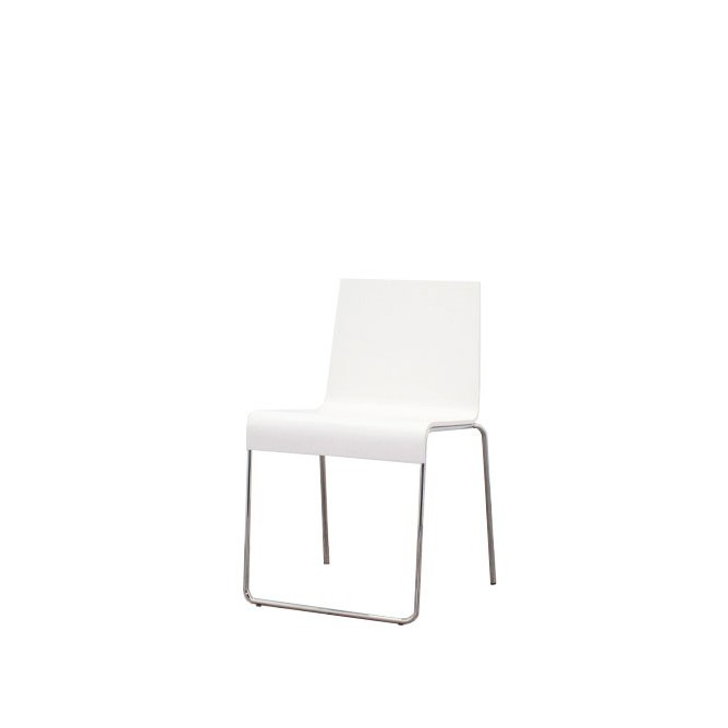 Silla confidente de madera blanca sin brazos