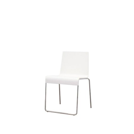 Silla confidente de madera blanca sin brazos