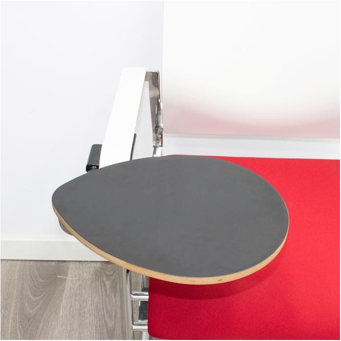 Silla confidente con pala o sin pala y asiento tapizado en rojo