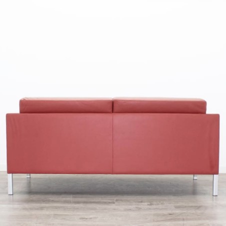 Sofá de 2 plazas en piel roja de 160cm