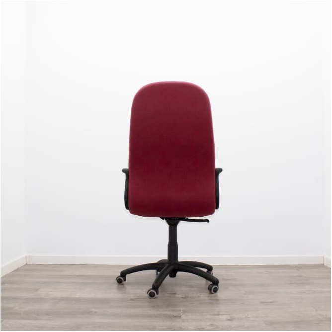 Silla operativa roja con brazos fijos -  Mercaoficina