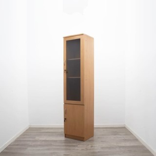 Armario alto estrecho puertas altas con cristal y bajas de 48cm 2
