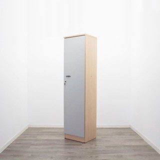 Armario alto estrecho todo puertas en gris y haya de 48cm 2