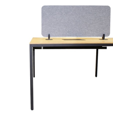 Mesa multipuestos de 8 puestos en roble y negra de 480,5cm