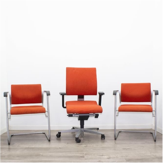 Conjunto silla operativa y 2 sillas confidentes color a elegir