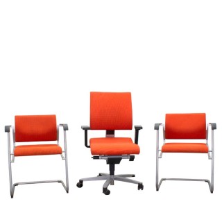 Conjunto silla operativa y 2 sillas confidentes color a elegir