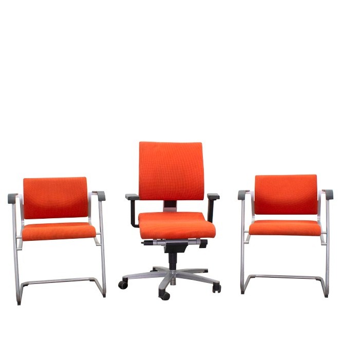 Conjunto silla operativa y 2 sillas confidentes color a elegir