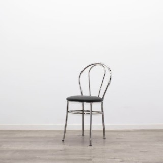 Silla colectividad con asiento de napel y respaldo cromado 2