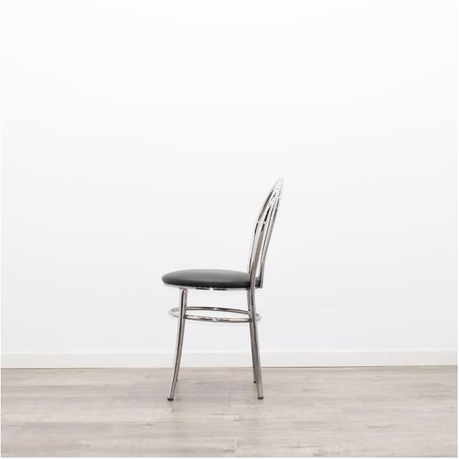 Silla colectividad con asiento de napel y respaldo cromado