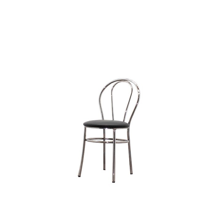 Silla colectividad con asiento de napel y respaldo cromado