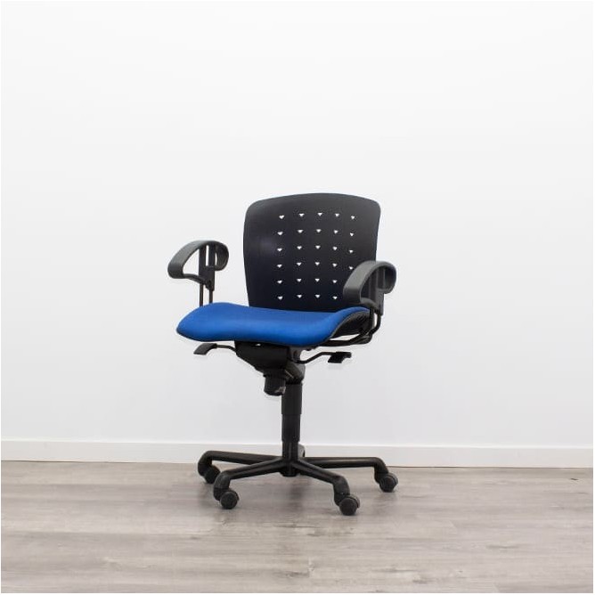 Silla operativa giratoria respaldo polipropileno y asiento azul