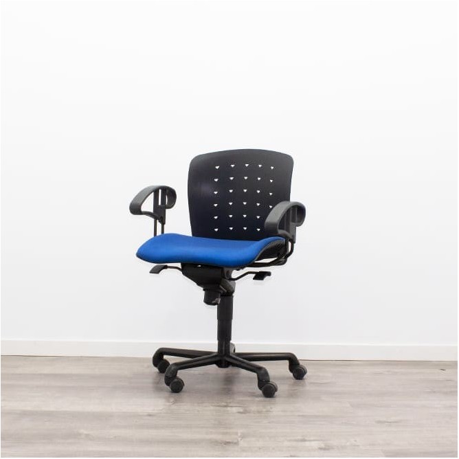 Silla operativa giratoria respaldo polipropileno y asiento azul