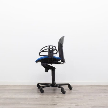 Silla operativa giratoria respaldo polipropileno y asiento azul