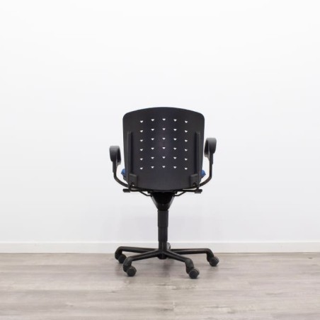 Silla operativa giratoria respaldo polipropileno y asiento azul