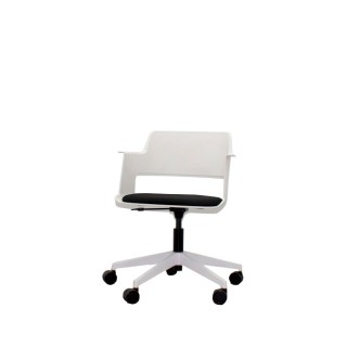 Silla operativa CAPPA blanca con asiento negro