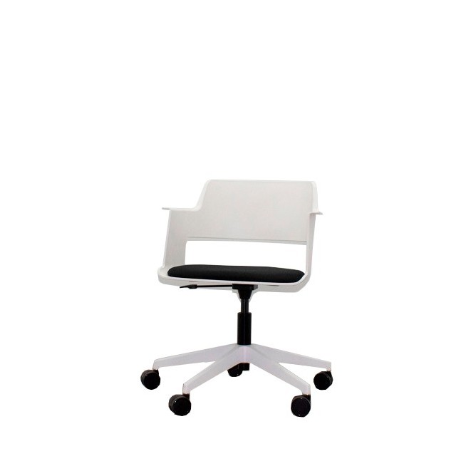 Silla operativa CAPPA blanca con asiento negro