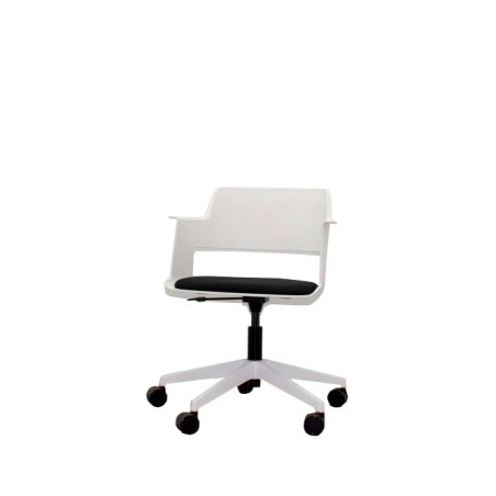 Silla operativa CAPPA blanca con asiento negro