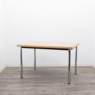Mesa auxiliar patas cilíndricas cromadas de 120cm 2