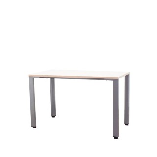 Mesa auxiliar estructura gris y tapa blanca de 120cm