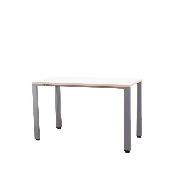 Mesa auxiliar estructura gris y tapa blanca de 120cm